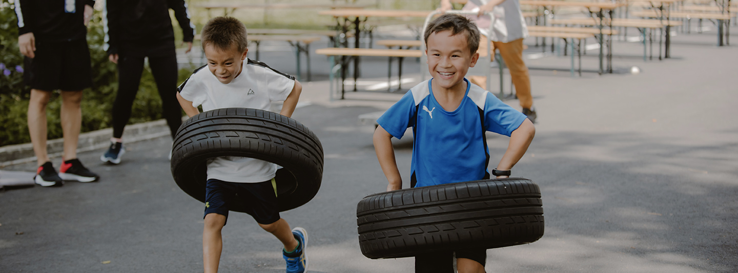 Children at a bootcamp